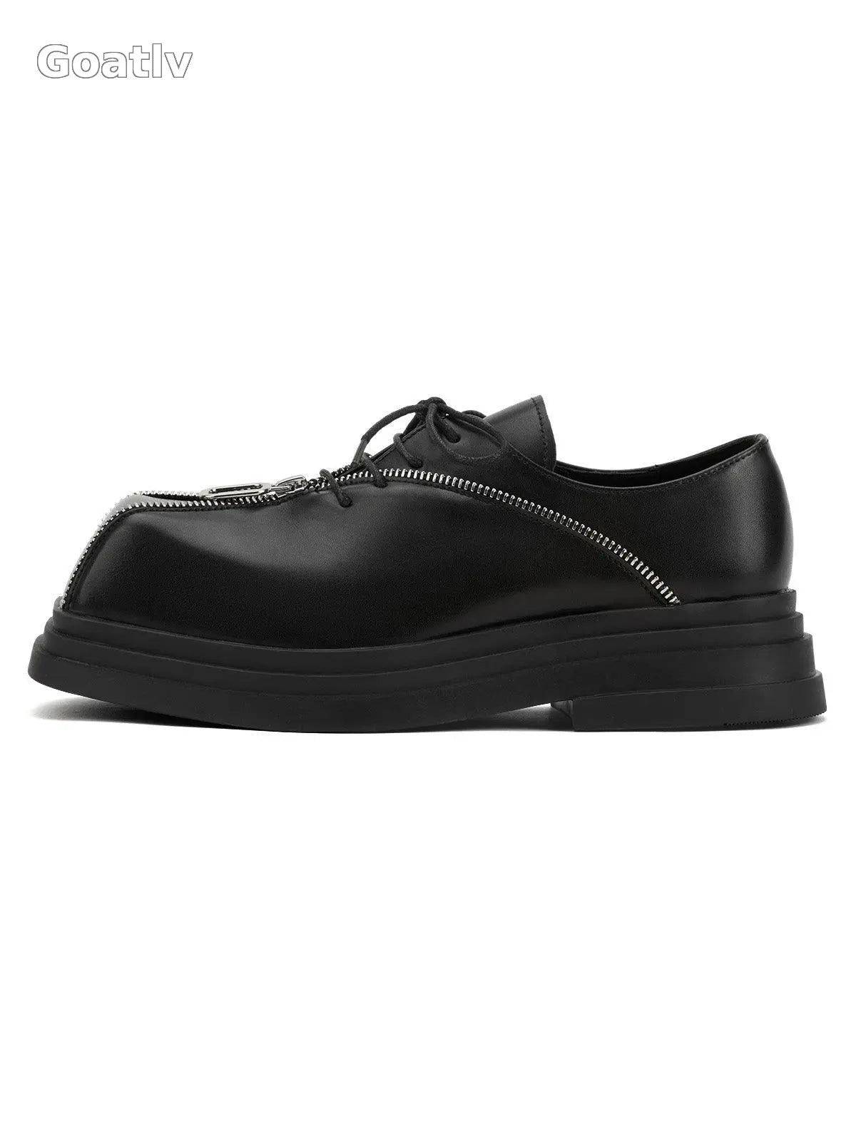 Sneakerhub Punk Personality Zipper Design Leather Shoes - 2173 - Goatlv