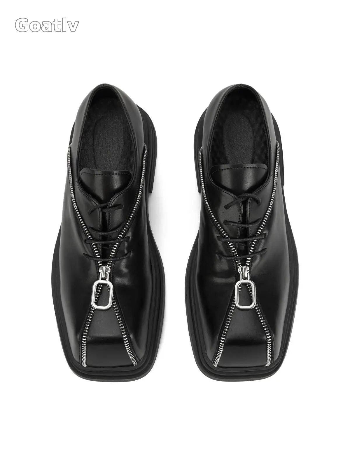 Sneakerhub Punk Personality Zipper Design Leather Shoes - 2173 - Goatlv