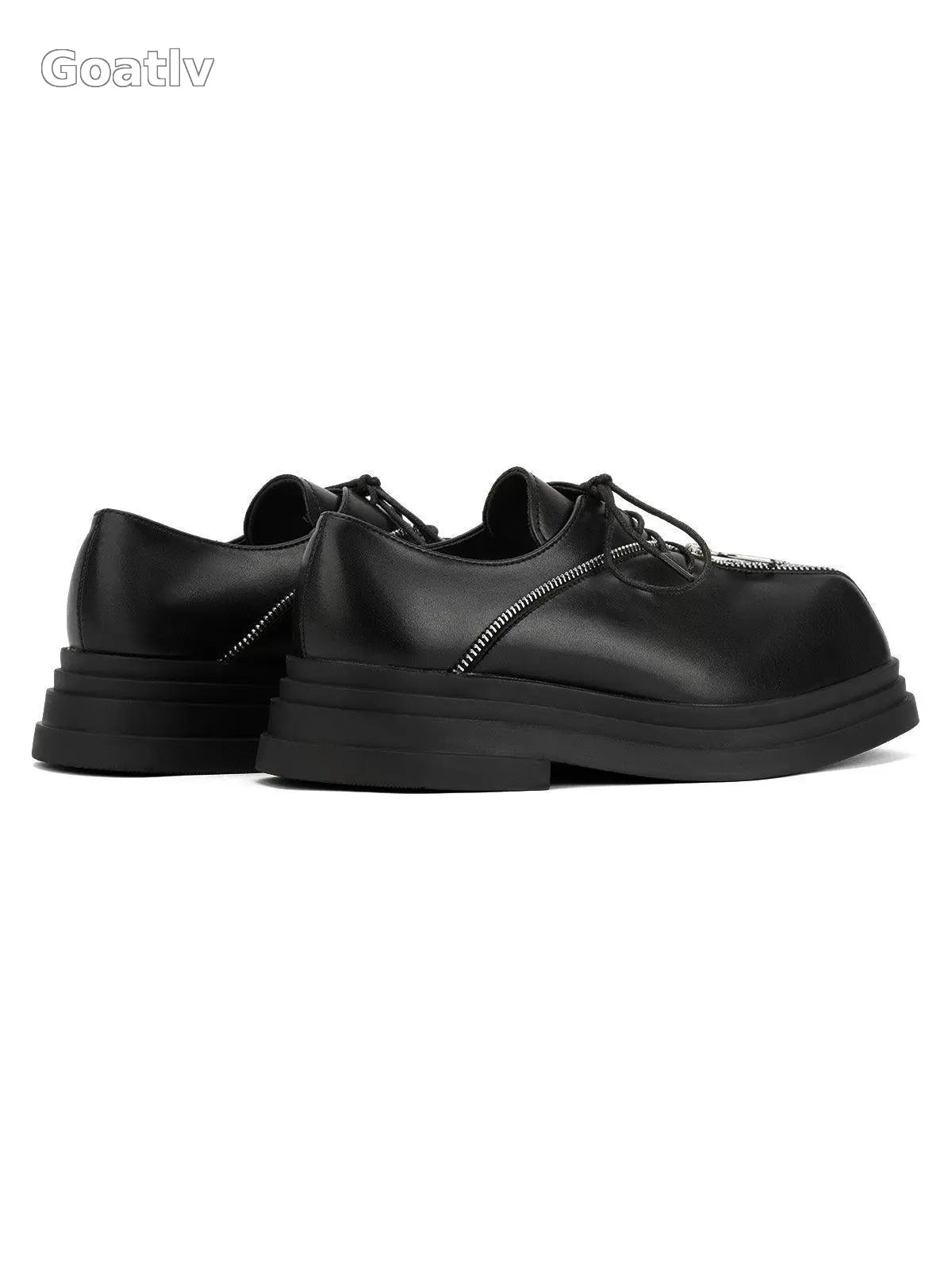Sneakerhub Punk Personality Zipper Design Leather Shoes - 2173 - Goatlv