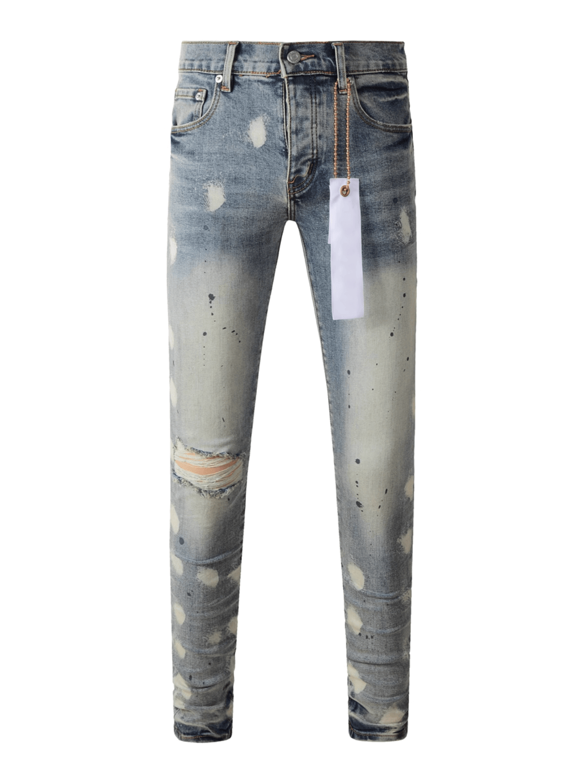 Light Blue Washed Paint Jeans