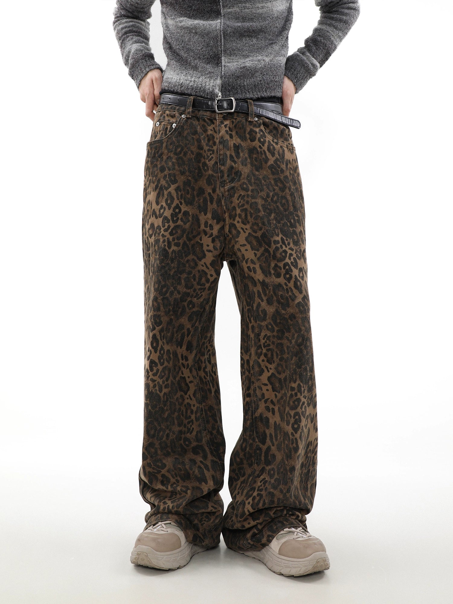 Wild Print Wide Jeans - Goatlv
