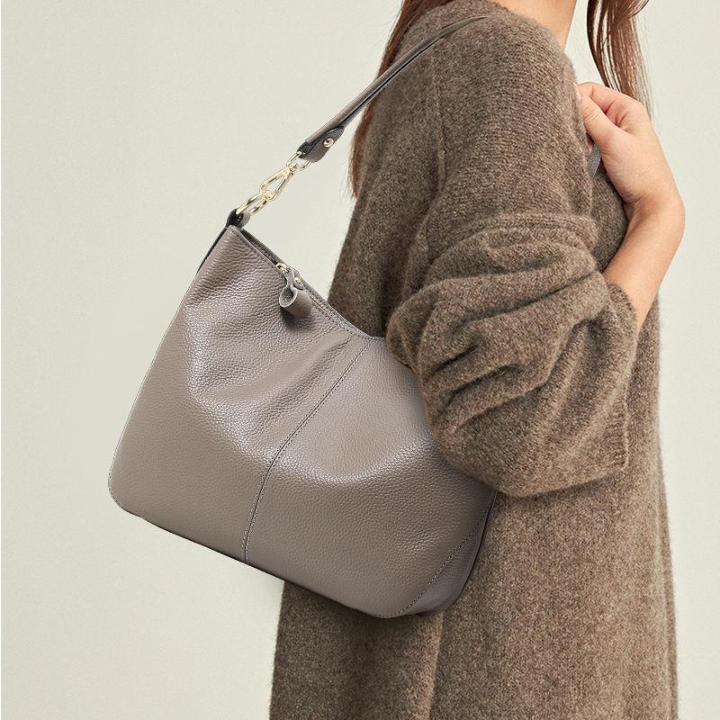 Large Capacity Leather Tote Bag – Soft Cowhide Shoulder Bag Trendha