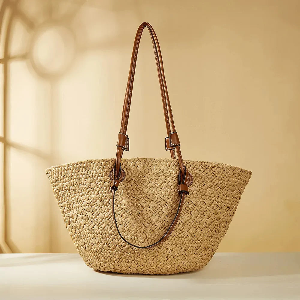 Striped Shoulder Beach Straw Bag Trendha