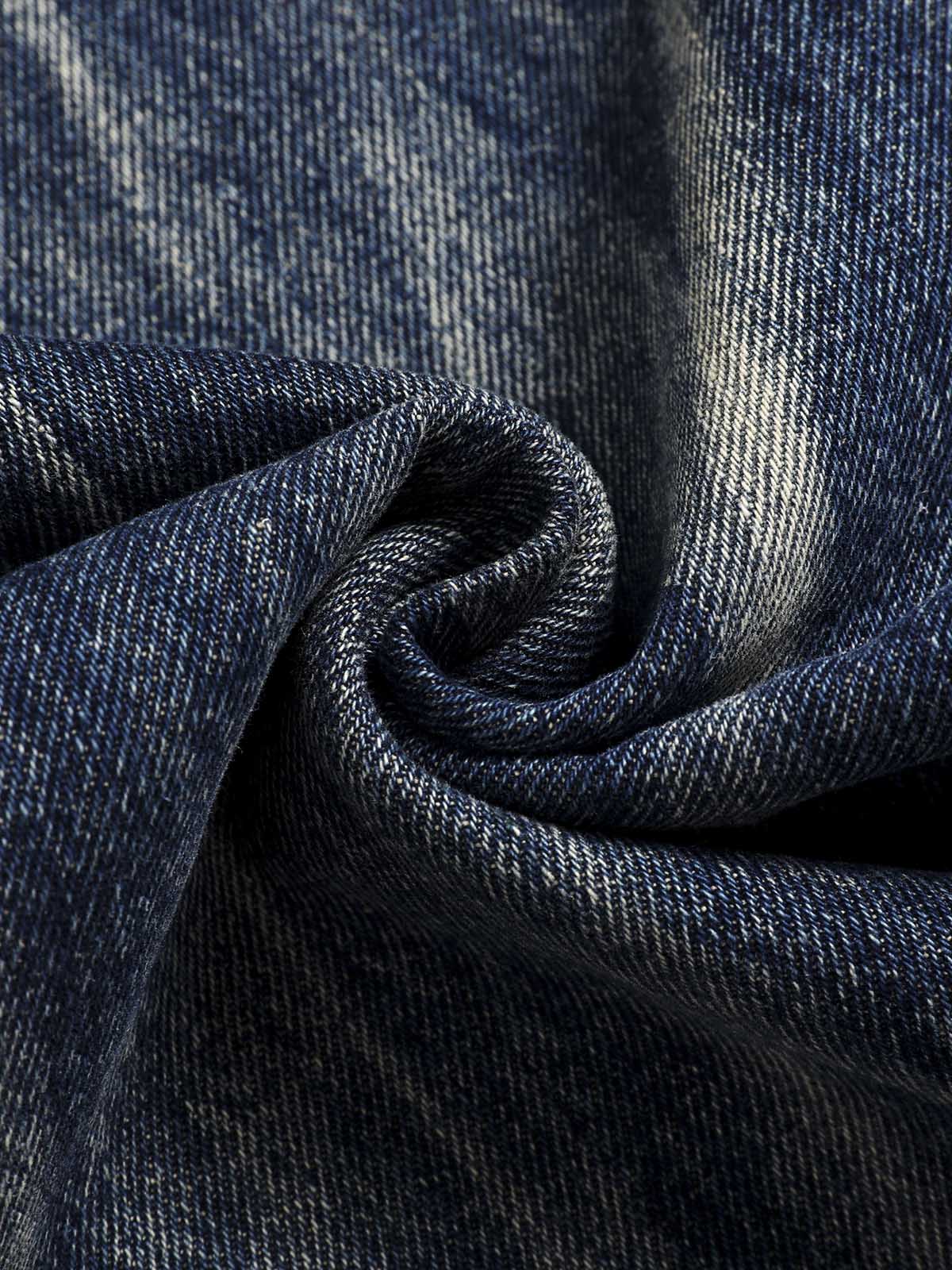 Tie Dyed Wrinkled Effect Straight Jeans - Goatlv
