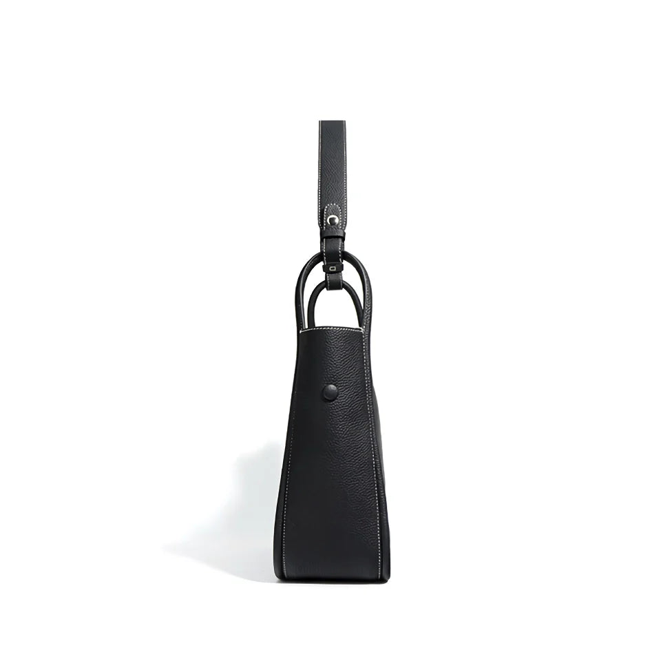 Genuine Leather Bucket Bag - Versatile Women's Shoulder & Handheld Tote Trendha