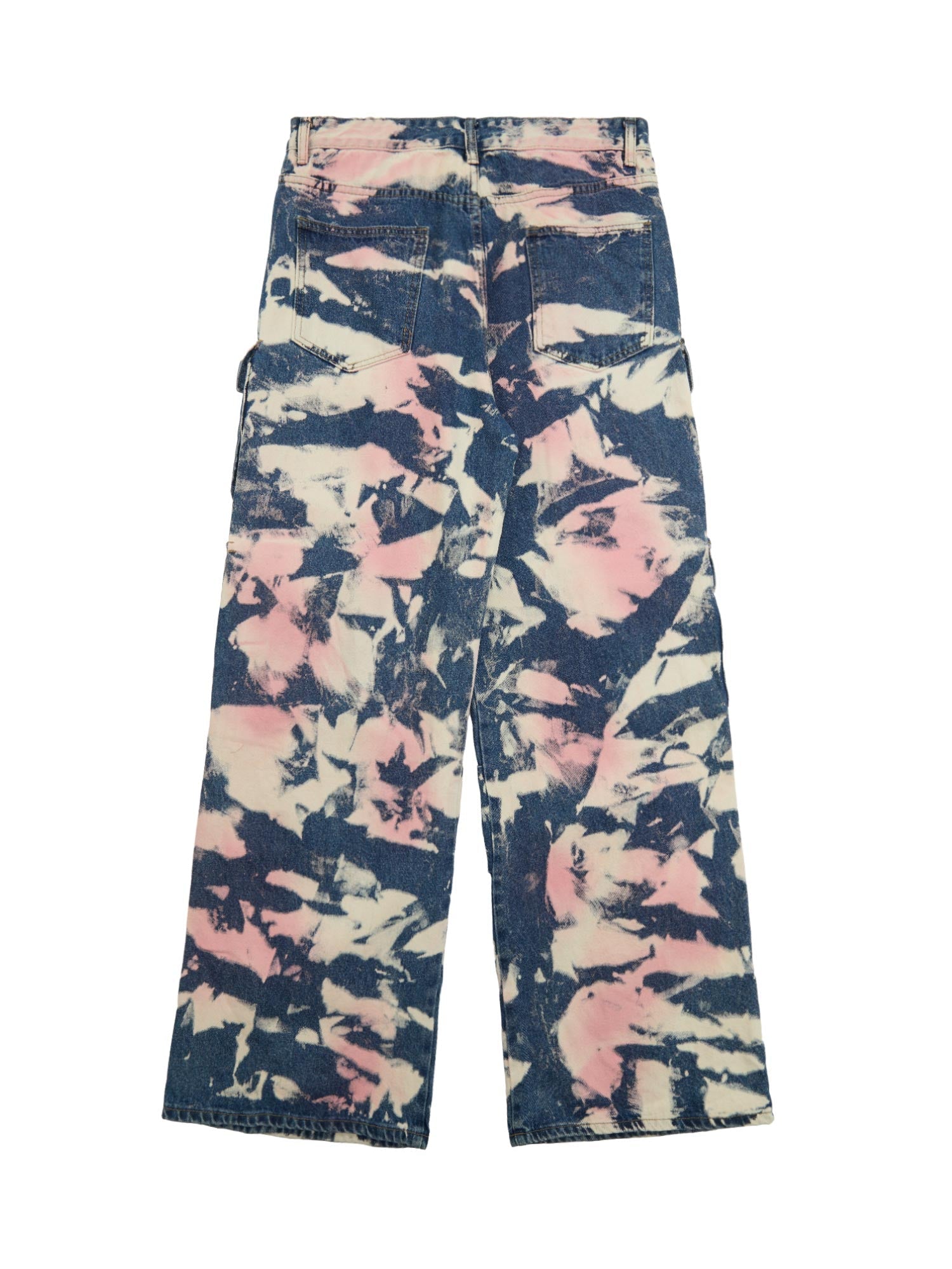Goatlv Tie-dye Waste Style Camouflage Cargo Jeans - Goatlv