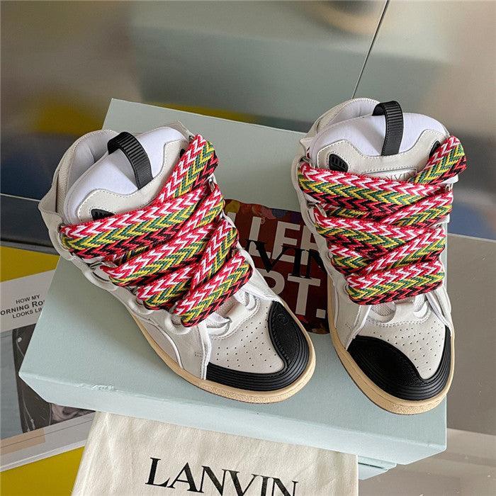 Premium Women Leather Curb Sneaker white Luxury Snickers