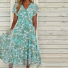 New Summer Large Swing Short Sleeve Printing Pocket Dress Nyzzle
