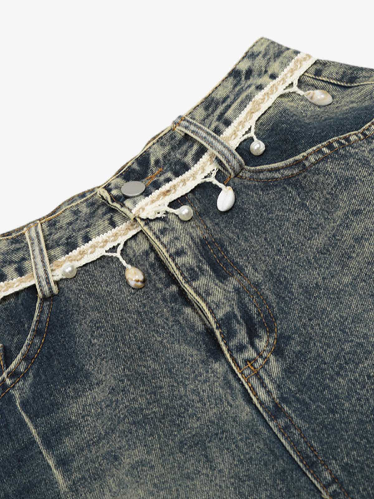 Vintage Washed Ripped Scimitar Jeans - Goatlv