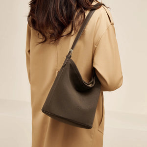 Women's PU Leather Shoulder Handbag – Suede Bucket Purse for Winter, Casual Style Trendha