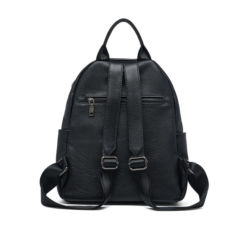 Genuine Leather Large Capacity Plaid Backpack for College Girls Trendha