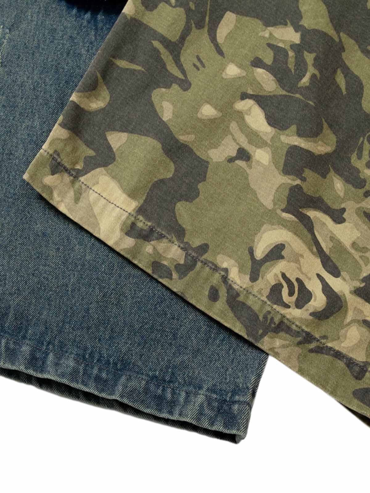 Camouflage Patchwork Workwear Straight Jeans - Goatlv
