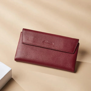 Genuine Leather Trifold Wallet with Coin Purse and Card Holder Trendha