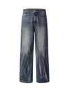 Tie Dyed Wrinkled Effect Straight Jeans - Goatlv