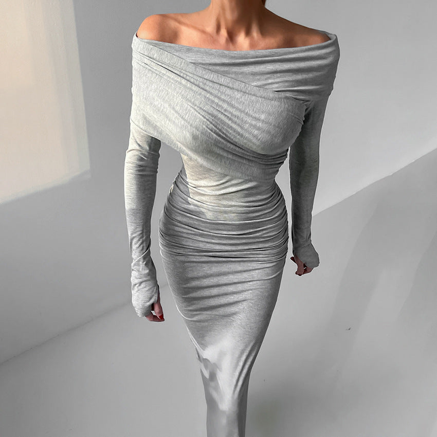 Elegant Warm Tight Collar Base Dress Nyzzle