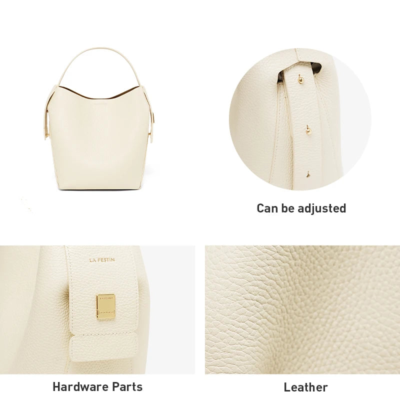 Genuine Leather Women’s Bucket Shoulder & Crossbody Bag Trendha