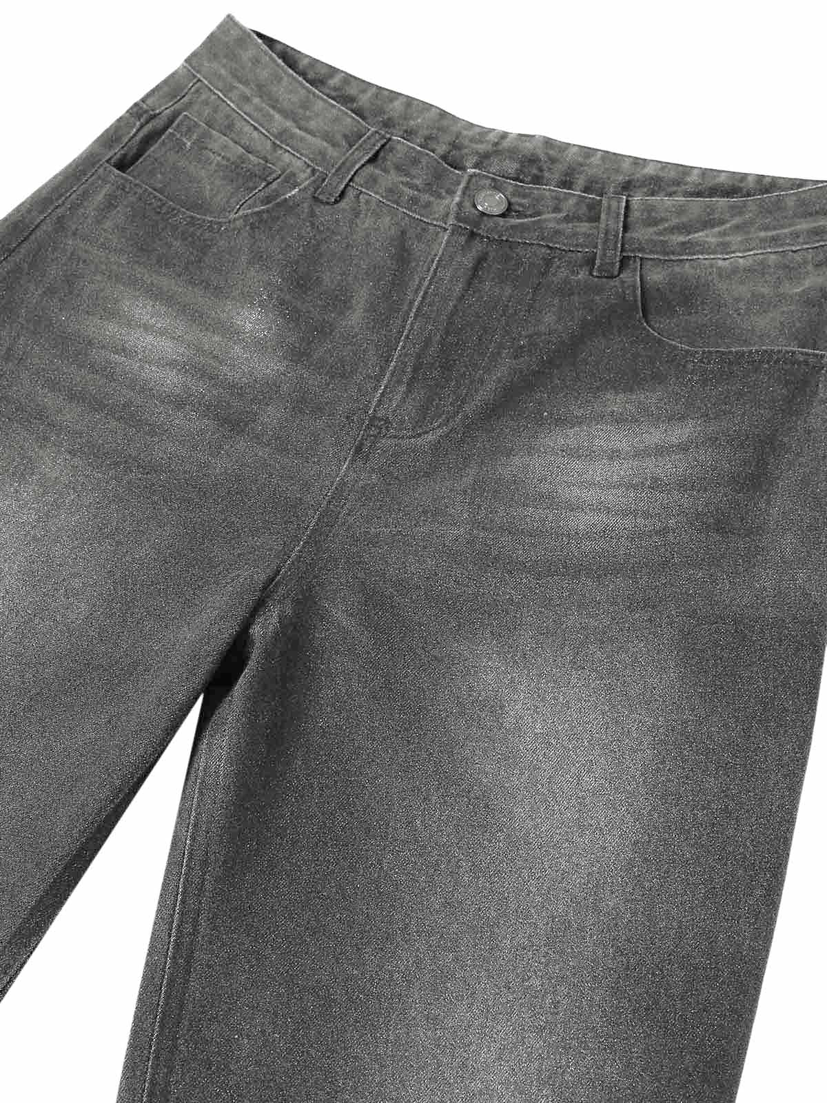 Washed Batik Straight Jeans - Goatlv