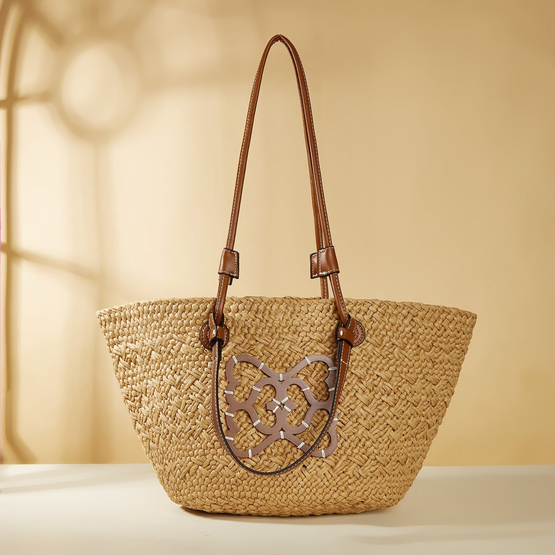Striped Shoulder Beach Straw Bag Trendha