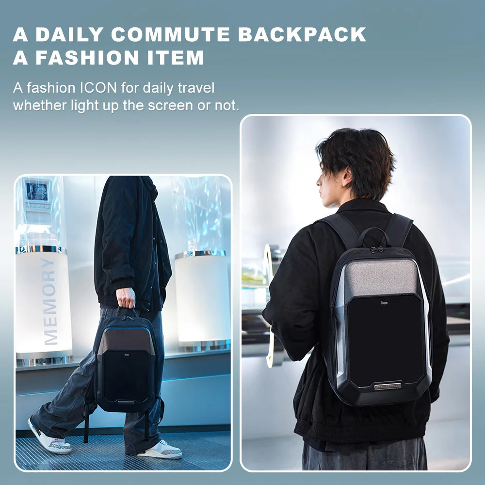 Smart LED Backpack with Pixel Art Display for Business and Travel Trendha