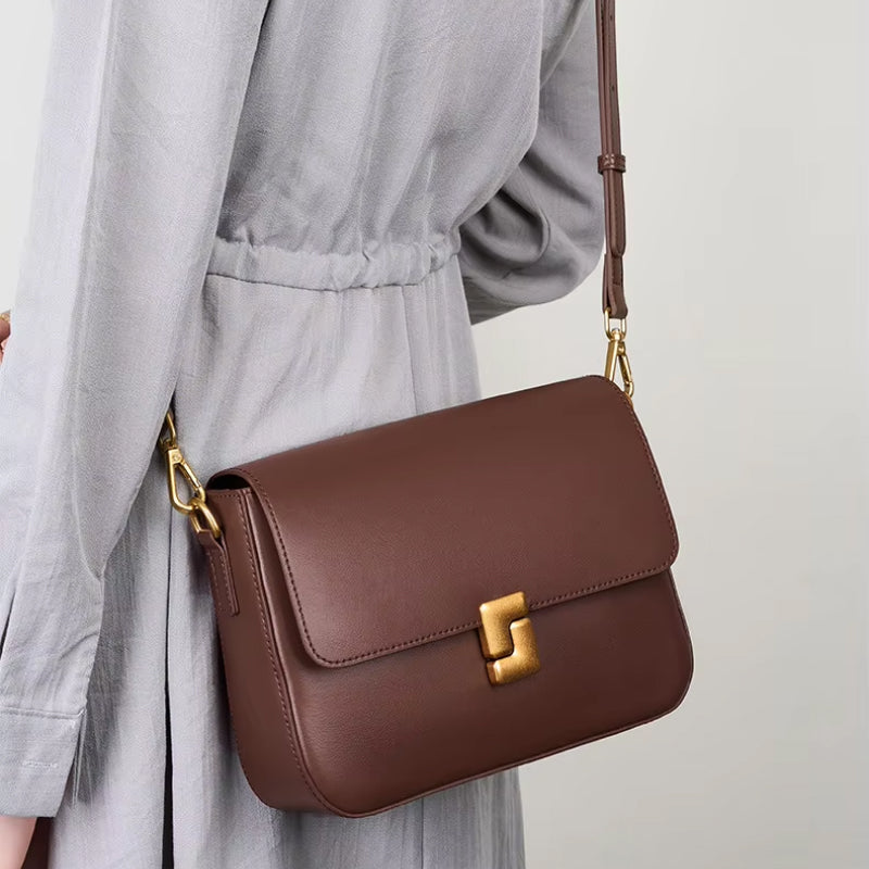 Luxury Genuine Leather Crossbody Small Square Handbag Trendha