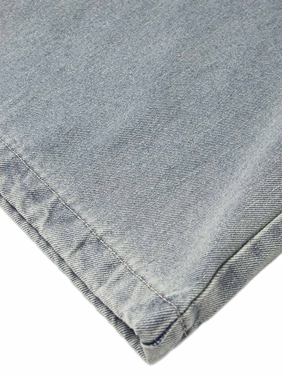 Plaid Double Waist Baggy Jeans - Goatlv