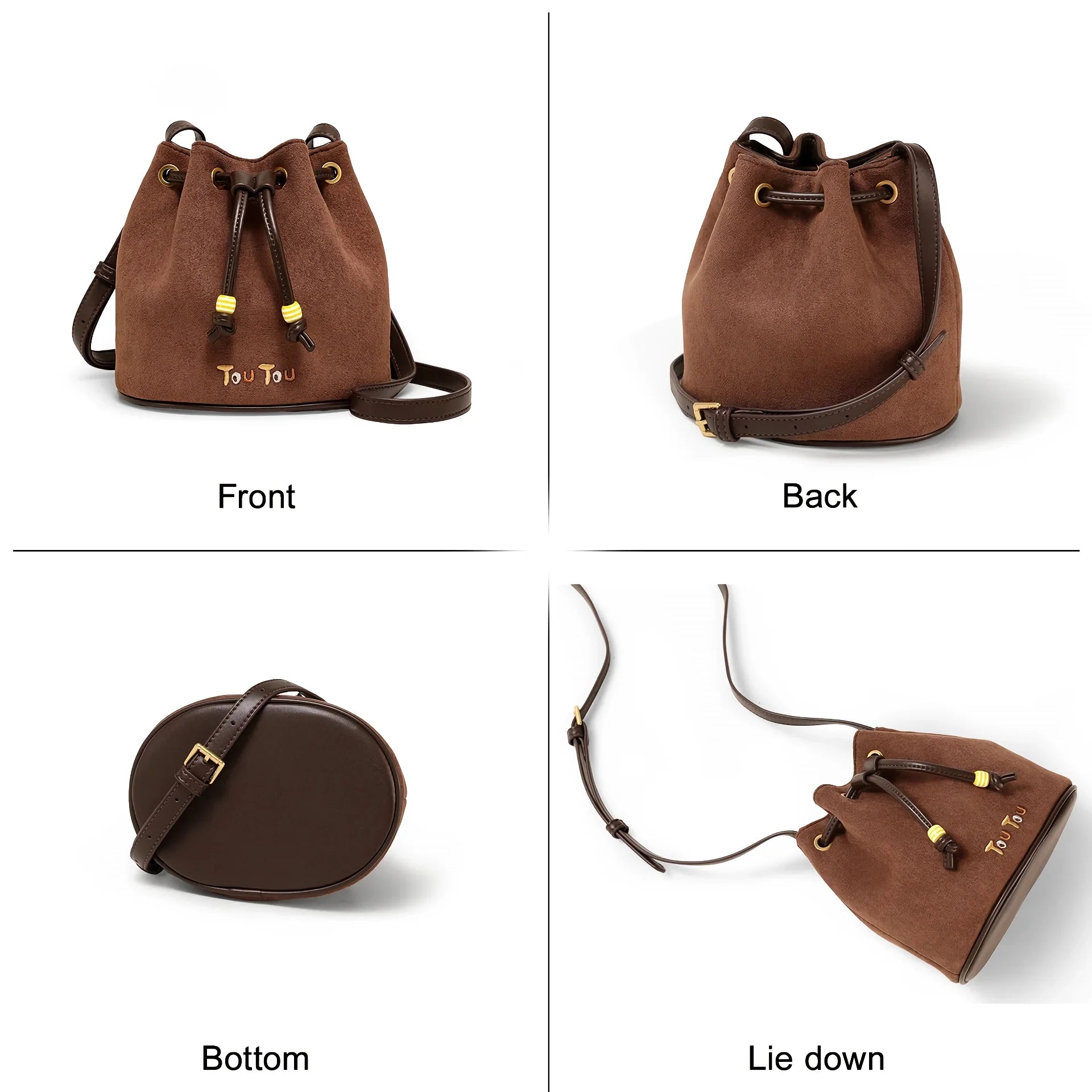 Vintage Drawstring Shoulder Crossbody Handbag Trendha