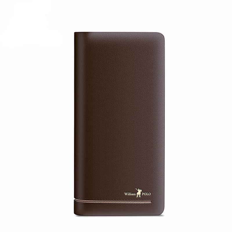 Long Leather Wallet for Men – Large Capacity Zipper Card Holder and Clutch Trendha
