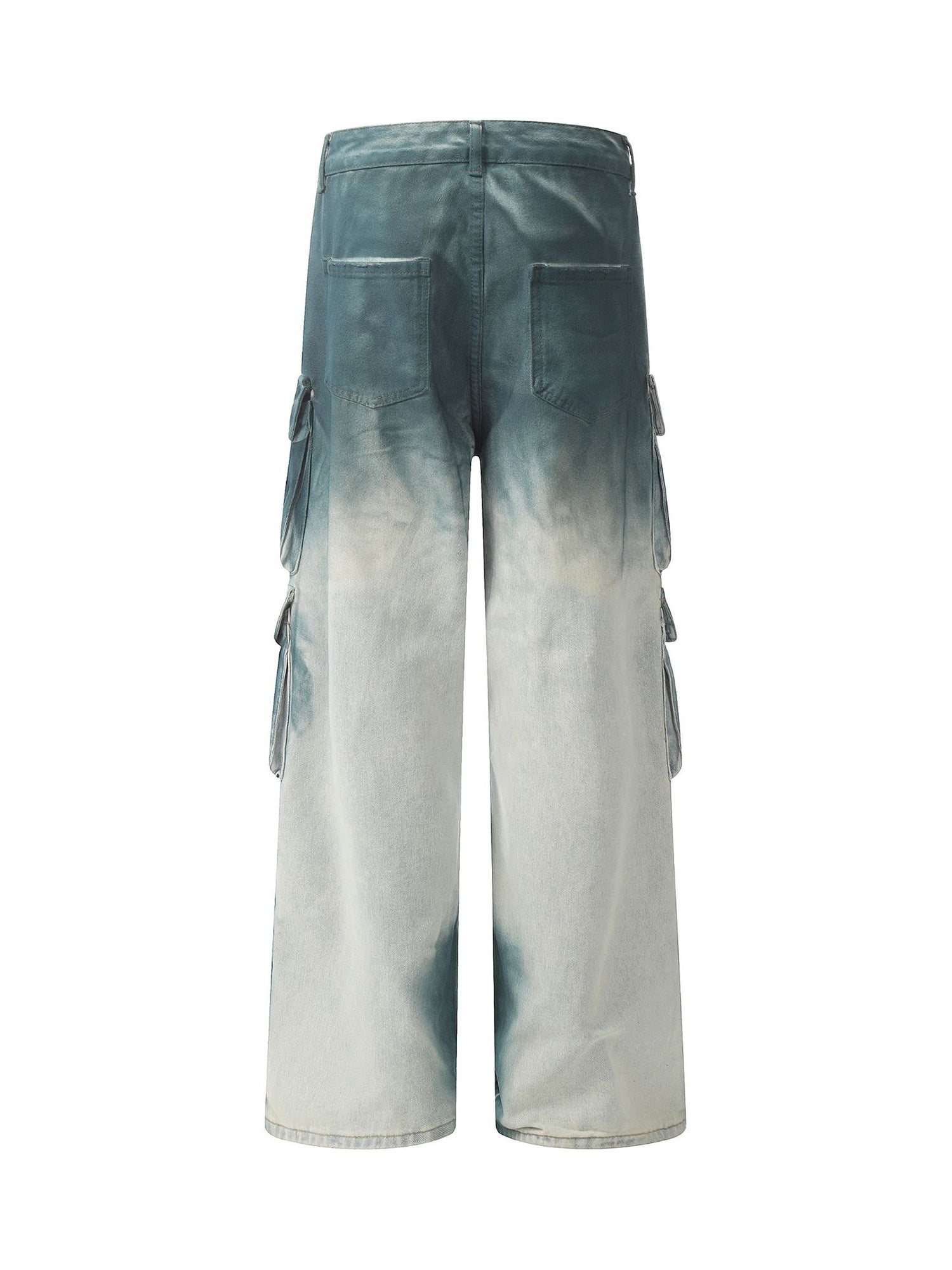 Goatlv Gradient Dip Dye Wash Multi-Pocket Cargo Jeans - 2276 - Goatlv