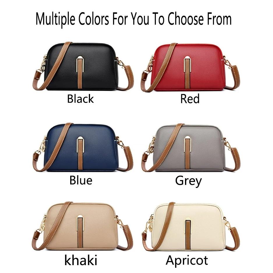 Luxury Genuine Leather Crossbody Bag for Women - Soft Cowhide Messenger Bag with Elegant Flap Closure Trendha