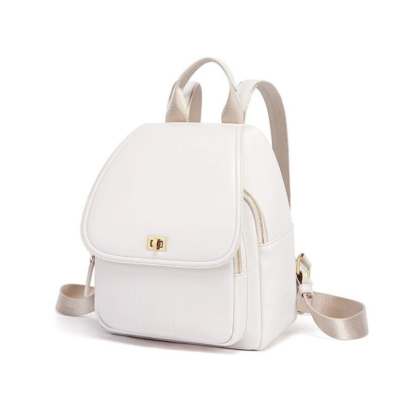 Trendy Off-white Leather Backpack for Women Trendha