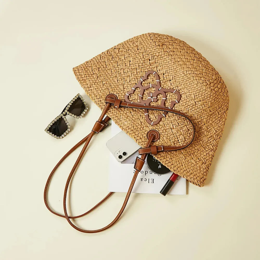 Striped Shoulder Beach Straw Bag Trendha