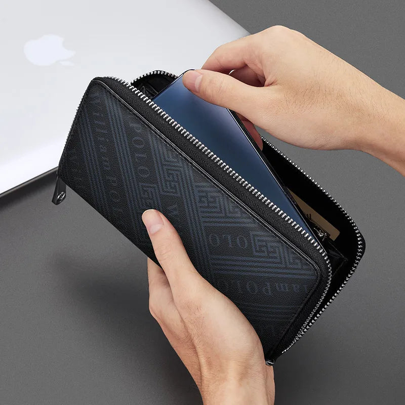 Men's Luxury Genuine Leather Long Wallet - Business Casual Clutch Bag & Card Holder Trendha
