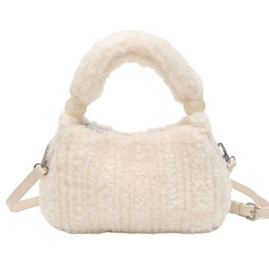 Plush Faux Fur Hobo Handbag Trendha