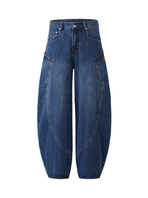 Embroidered Barrel Leg Jeans - Goatlv