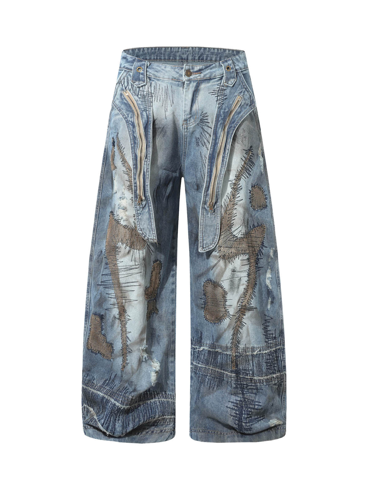RO Style Washed Barrel Jeans - Goatlv