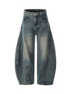 Washed Wide-Leg Balloon Jeans - 2301 - Goatlv