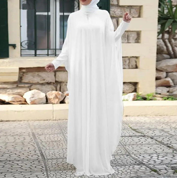 Artistic Retro Leisure Loose Plus Size Crew Neck Dress Nyzzle