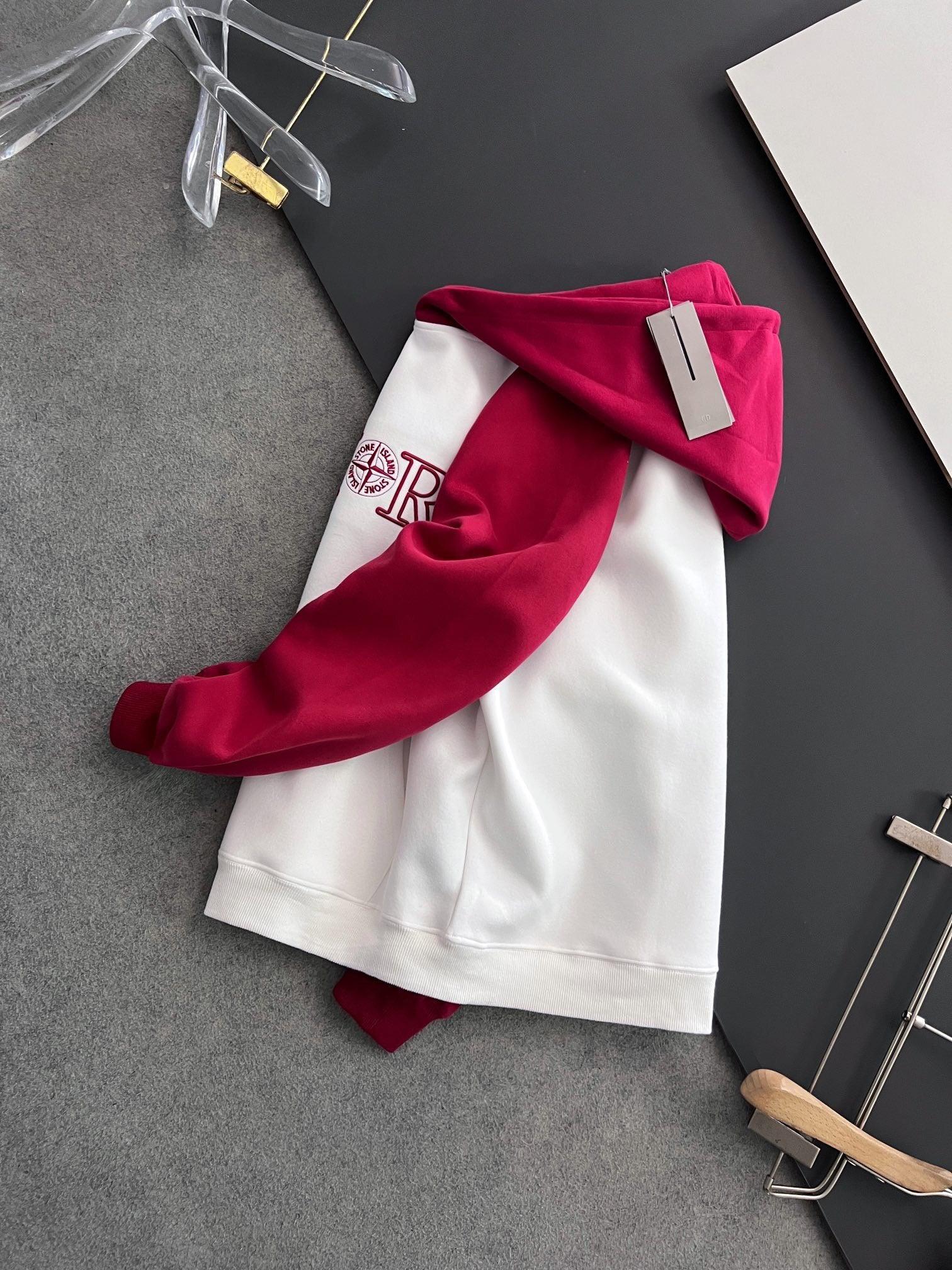 DOR Red and White Hoodie-002 Designer Sneakers
