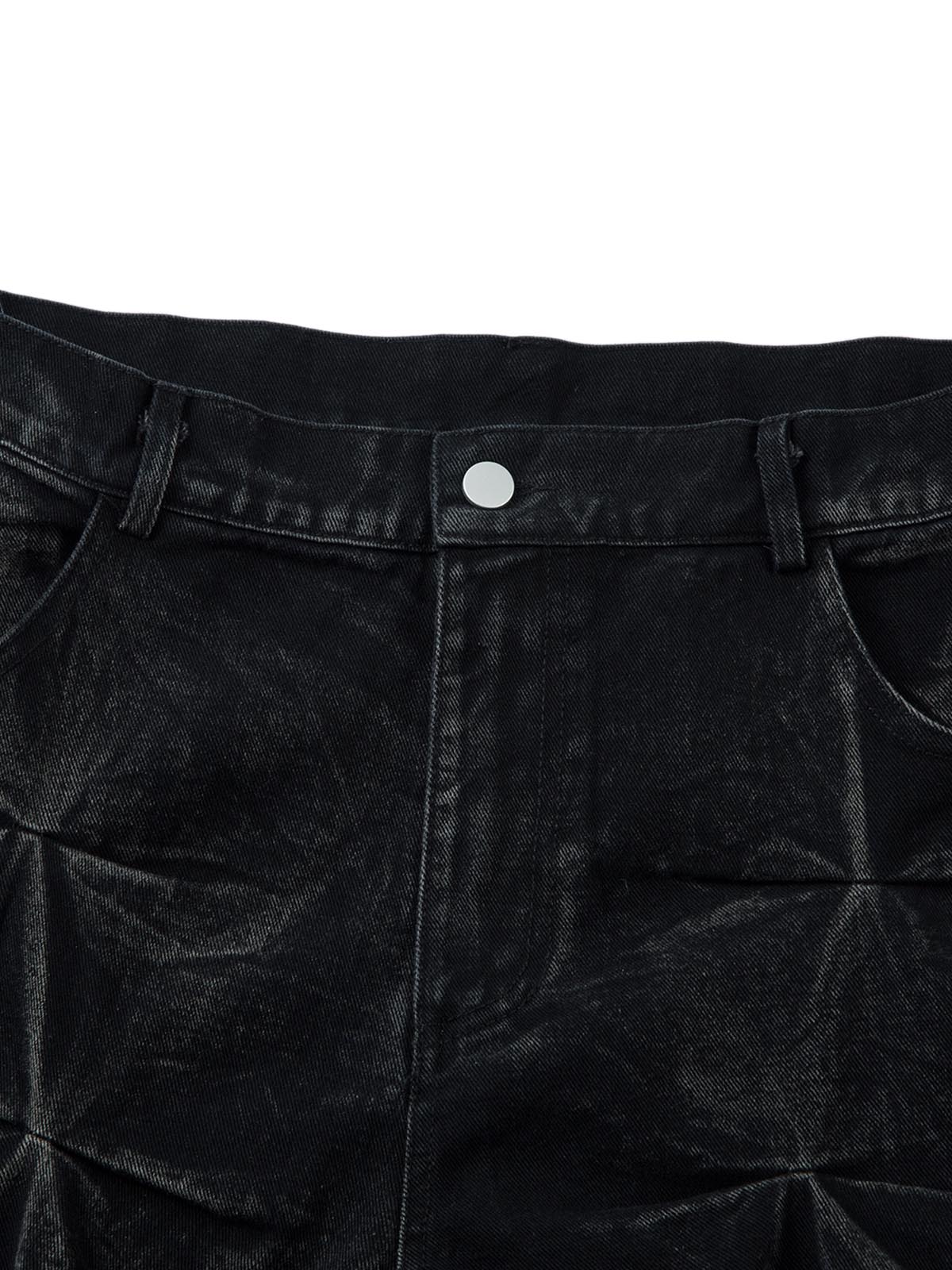 Heavy Washed Distressed Pleated Baggy Jeans - 2282 - Goatlv