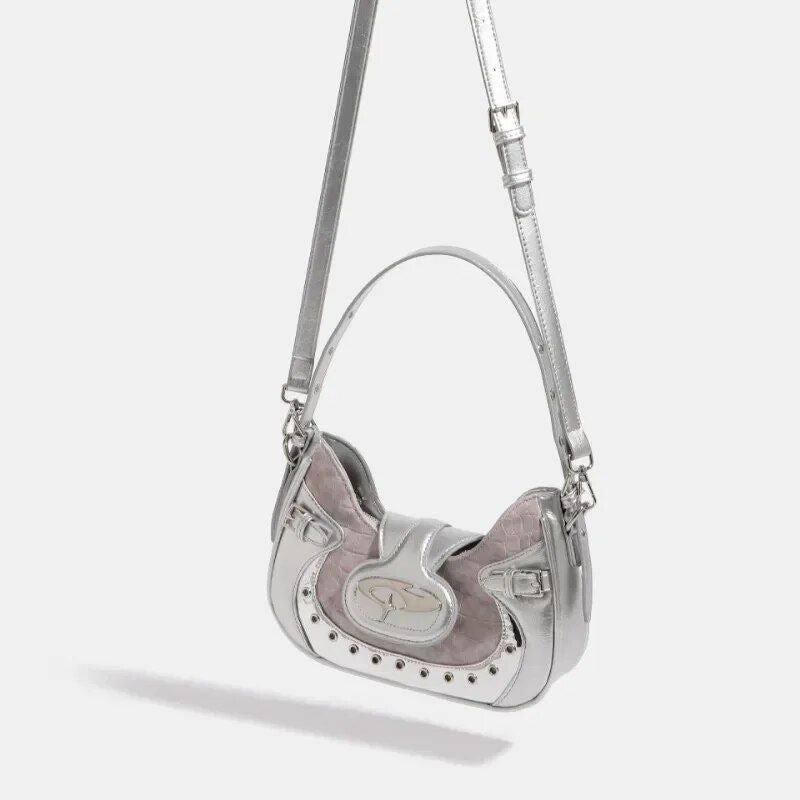 Gothic Silver Patchwork Harajuku Fashion Handbag Trendha