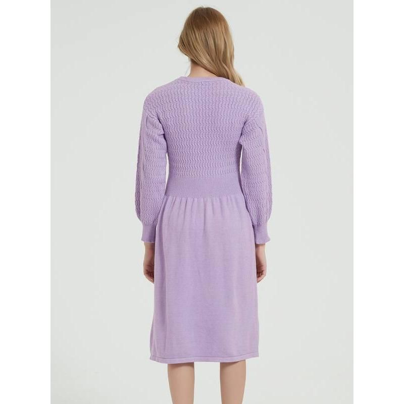 Elegant Long Sleeve Knitted Sweater Dress Nyzzle