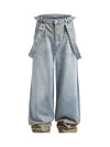 Distressed Washed Detachable Jeans - Goatlv