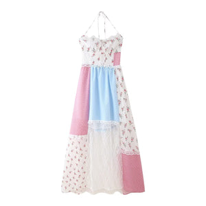 Floral Lace Halter Women's Dress Nyzzle