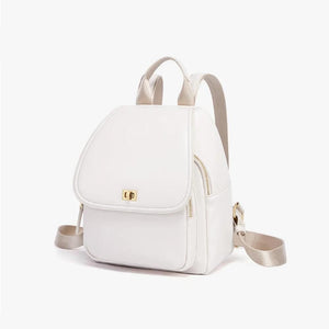 Trendy Off-white Leather Backpack for Women Trendha