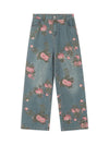 Goatlv Floral Print Straight Jeans - 2409 - Goatlv