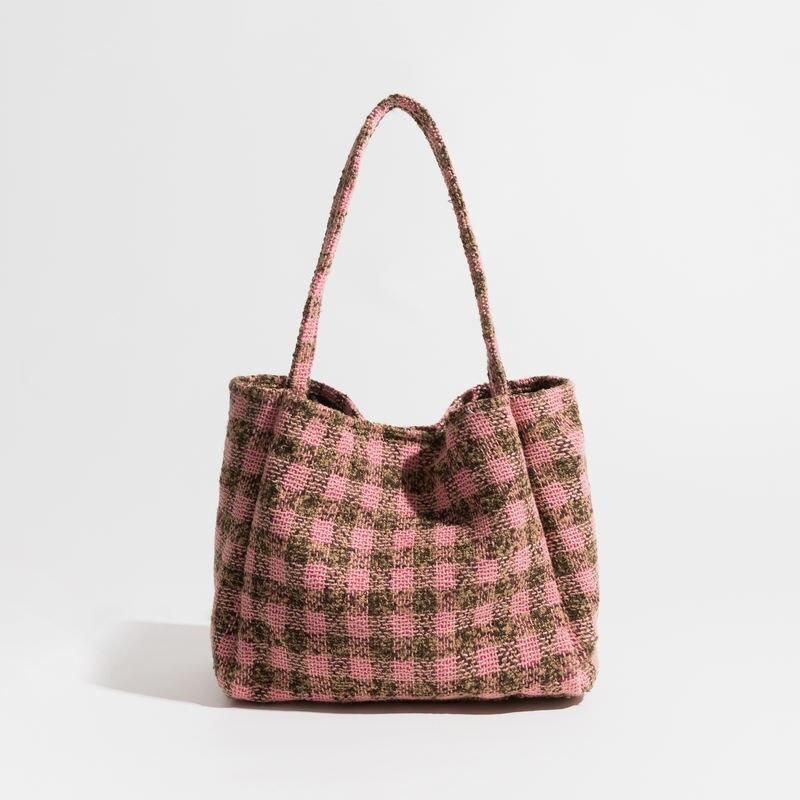 Vintage Plaid Square Shoulder Bag Trendha