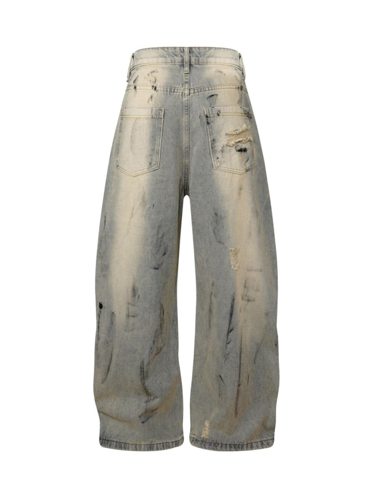 Street Stripe Dirty Dye Barrel Jeans - Goatlv