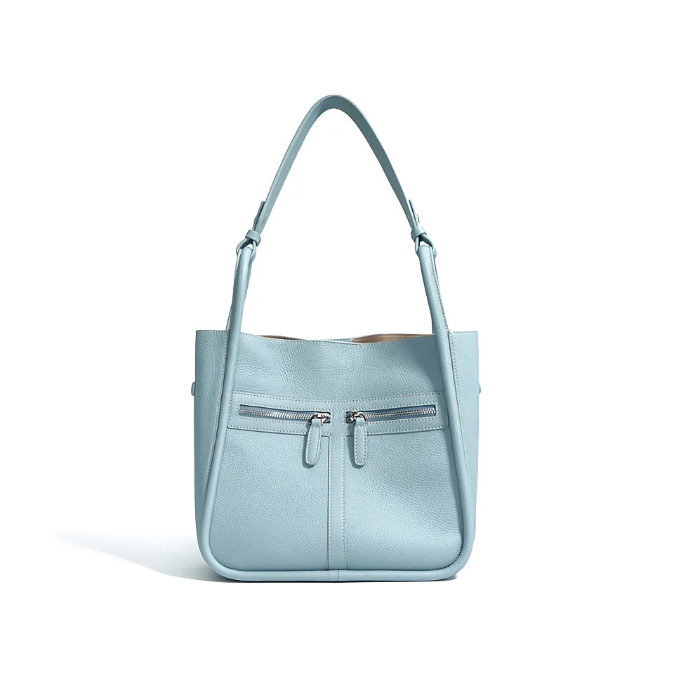 Genuine Leather Bucket Bag - Versatile Women's Shoulder & Handheld Tote Trendha