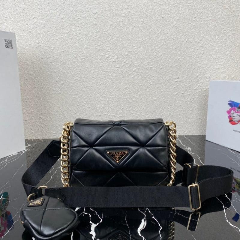 1984 - Nappa Quilted Shoulder Bag Black - GoatLV