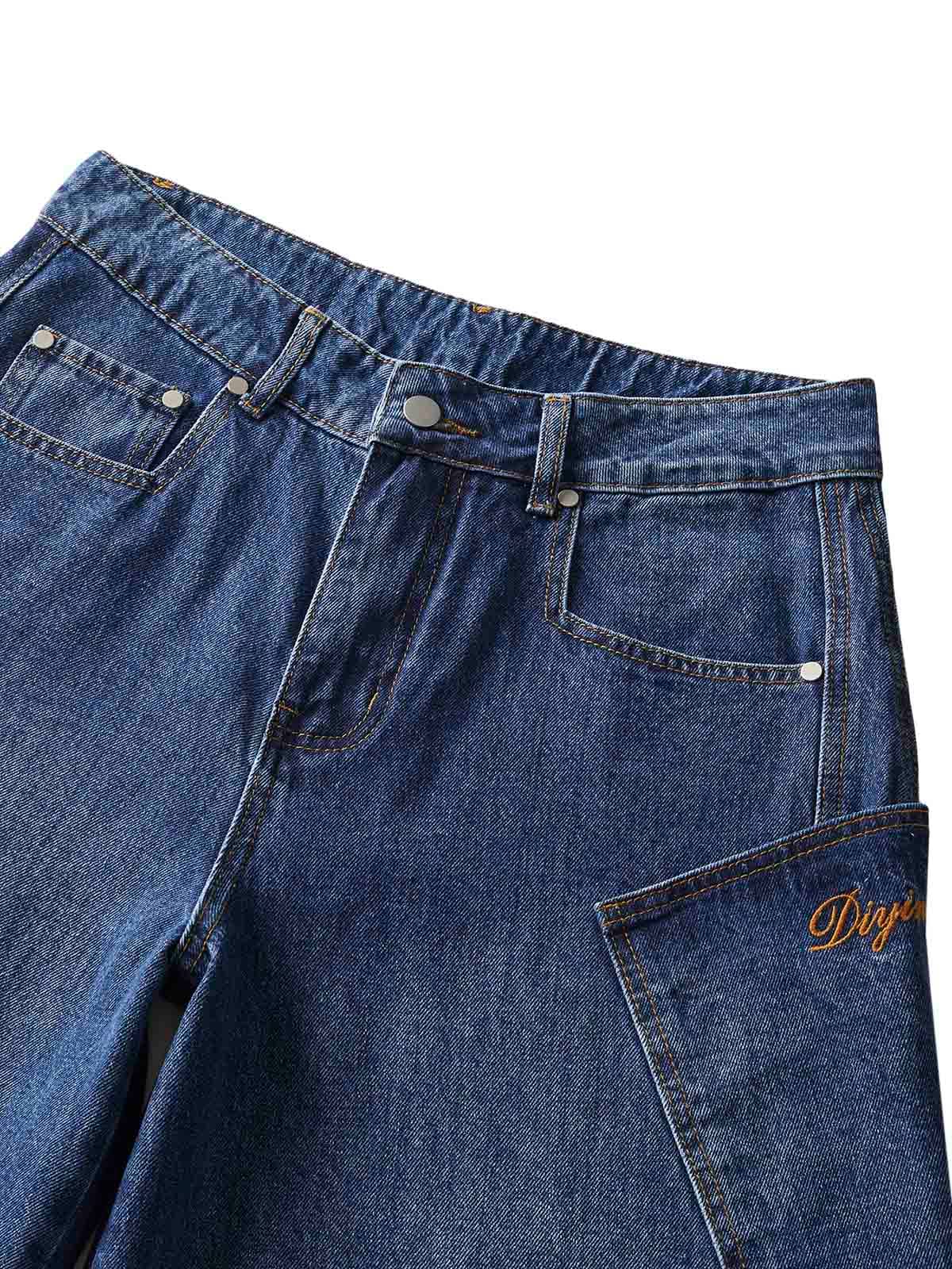 Embroidered Barrel Leg Jeans - Goatlv